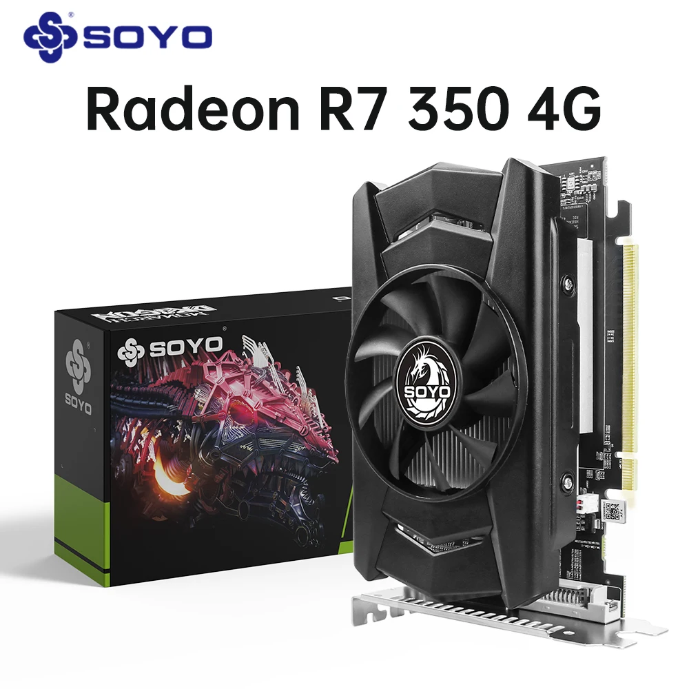 Soyo amd radeon r7 350 4gb placa gráfica memória ddr5 128bit hdmi ...