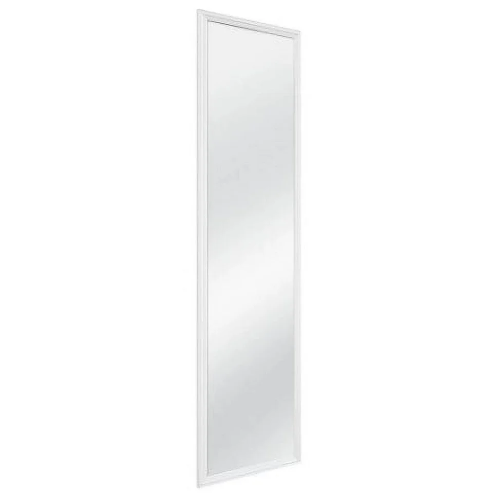 Full Length Wall Mounted White Mirror with Hardware