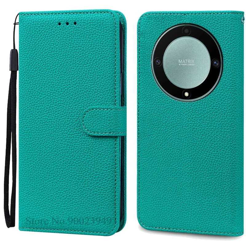 Luxury Leather Flip Wallet Cover for Honor X9A 5G - Premium Silicone Protection