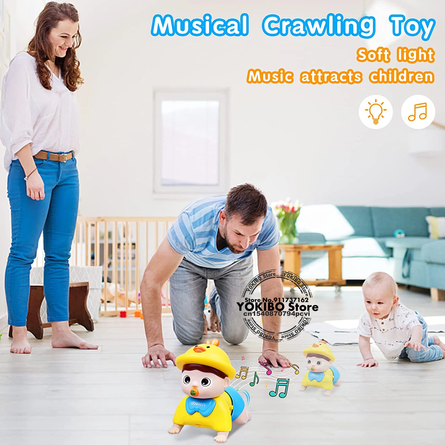 Crawling Baby Toys 18 Months + Toddler Musical Toys Baby Toys 18 Months + Early Educational Toys for Infant Toys Baby Toys 4
