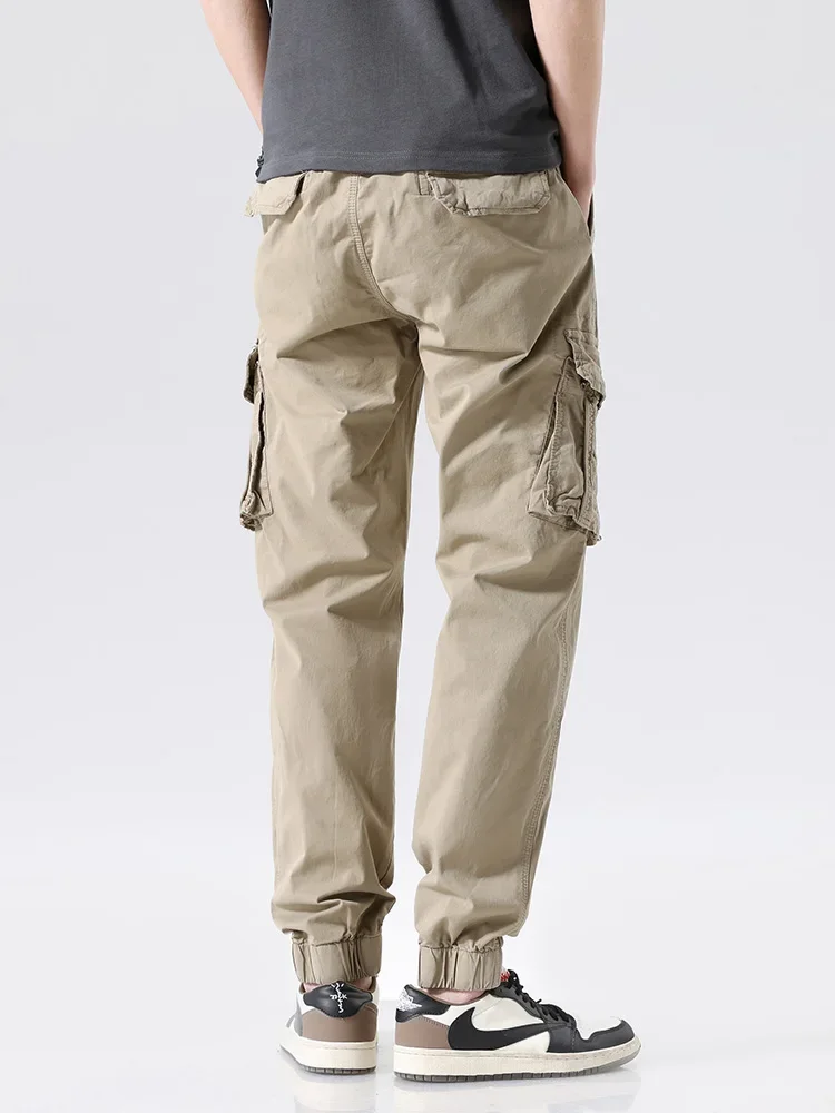 

Брюки-карго мужские с несколькими карманами, повседневные штаны для бега, хлопок, завязка, модная уличная одежда, лето 2023