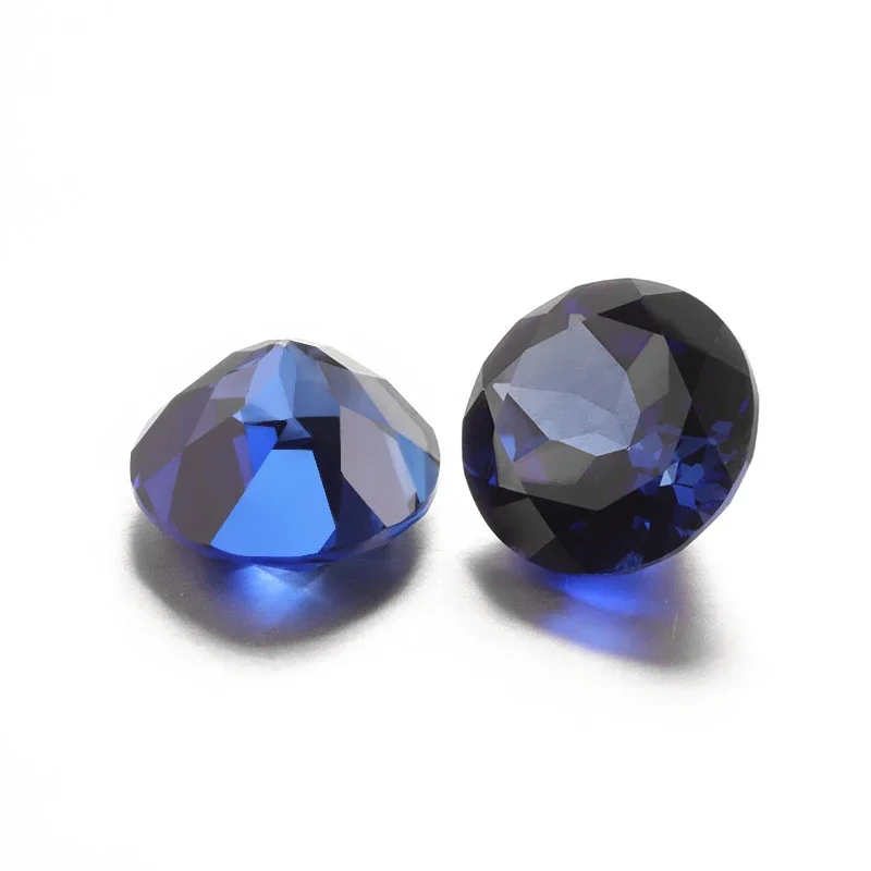 Neuer hochwertiger blauer Saphir mit rundem, facettiertem Schliff, Testsaphir für die Schmuckherstellung, Ring/Sammlung/DIY-Stein, Mohs-Härte, Edelsteine