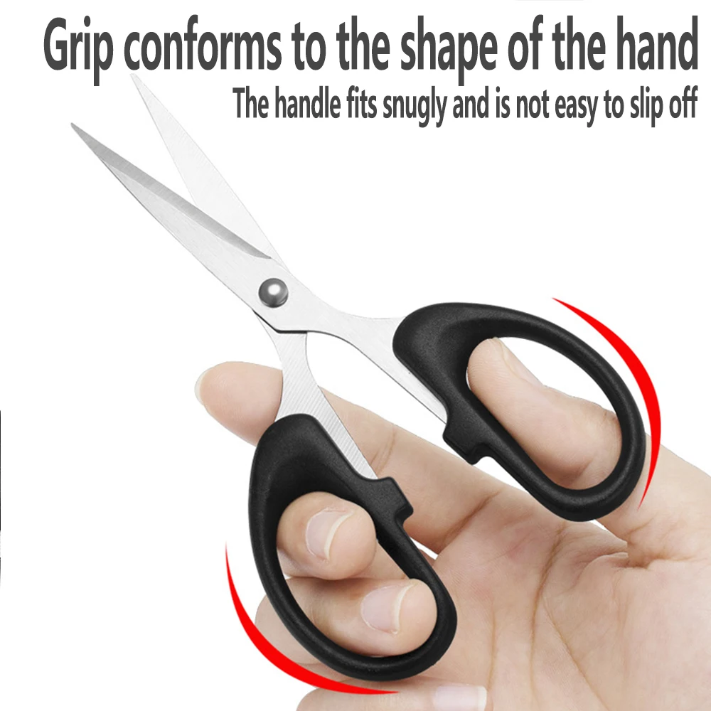 스테인레스 스틸 가위 가정용 사무실 학생 어린이 안전 가위 DIY 공예 종이 절단 미술 문구 가위