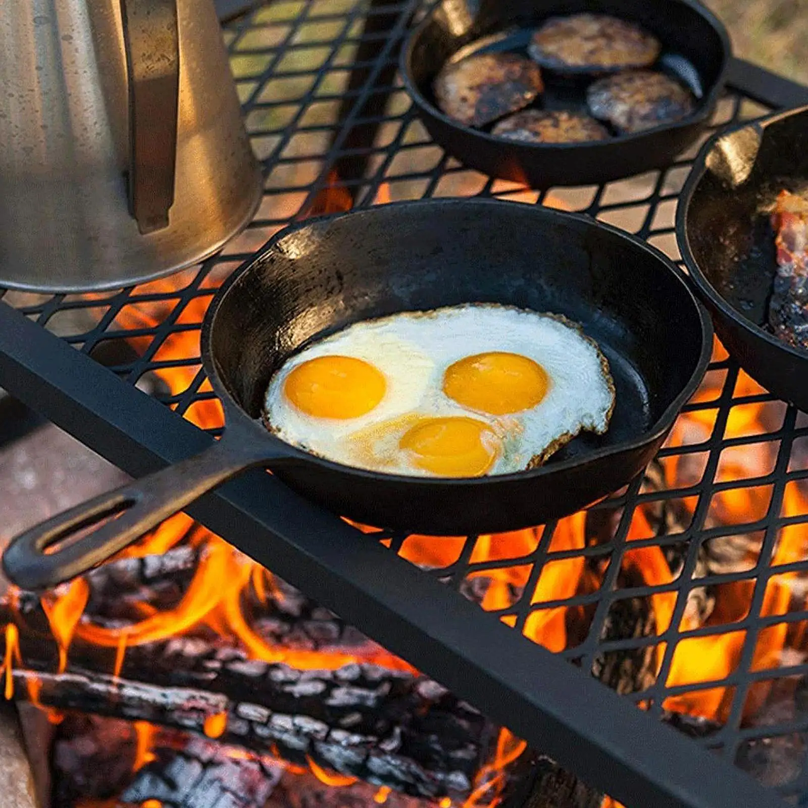Folded Campfire Grill Grate Portable Multifunctional BBQ Grill Camping Grill for RV Camping Hunting Adventures Trip Fishing
