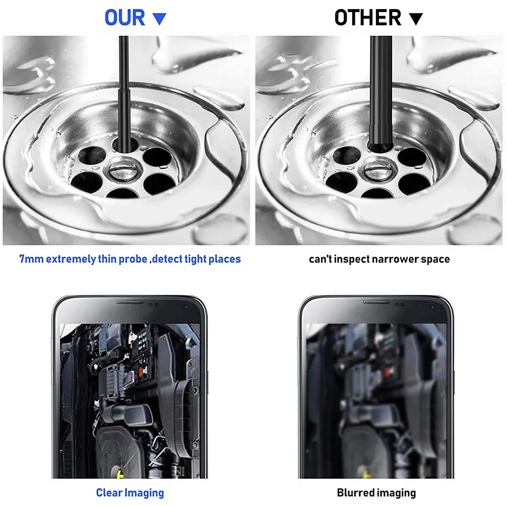Inspection Camera Endoscope Flexible IP67 Waterproof Micro USB For Android PC Notebook