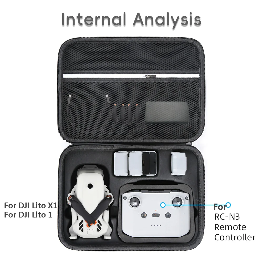 DJI Lito 1/X1 RC 2/RC N3 드론용 휴대용 케이스 휴대용 여행용 보관 가방 크로스바디 백 하드 숄더백 핸드백 액세서리