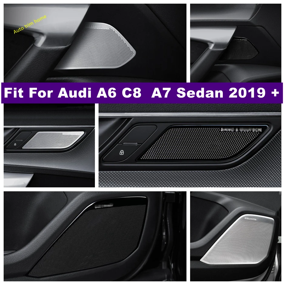 

Interior Accessories Front Door Handle Bowl Speaker Stereo Panel Cover Trim For Audi A6 C8 A7 Sedan 2019 - 2022 Black / Silver