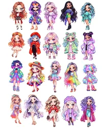 Cartoon Cute and Fashionable Girl Stickers - Waterproof and Versatile Decorative Set (20 pcs) (WHITE)
