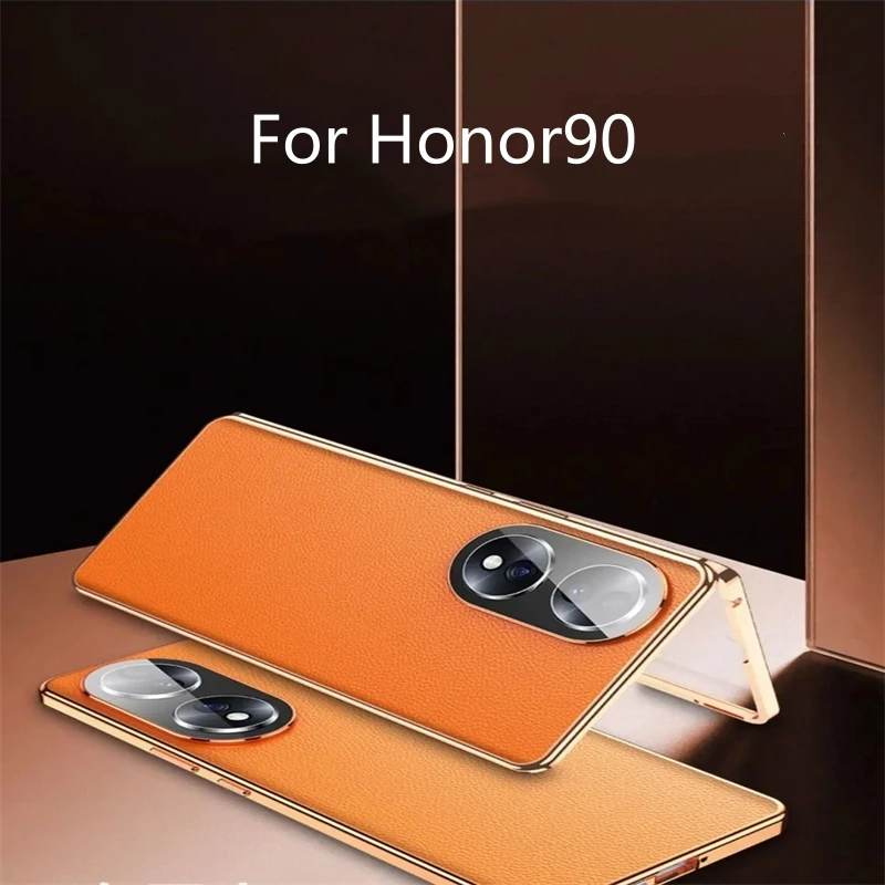 Magnetic Glass Leather Protective Phone Case with 360° Full Protection