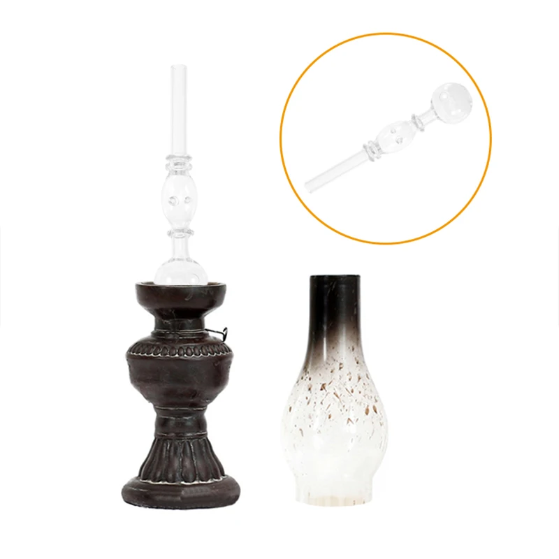 High Borosilicate Windproof Transparent Glass Pipe Heat Resistant Waste Oil Lantern Glass Cover 4-inch hookah accessories
