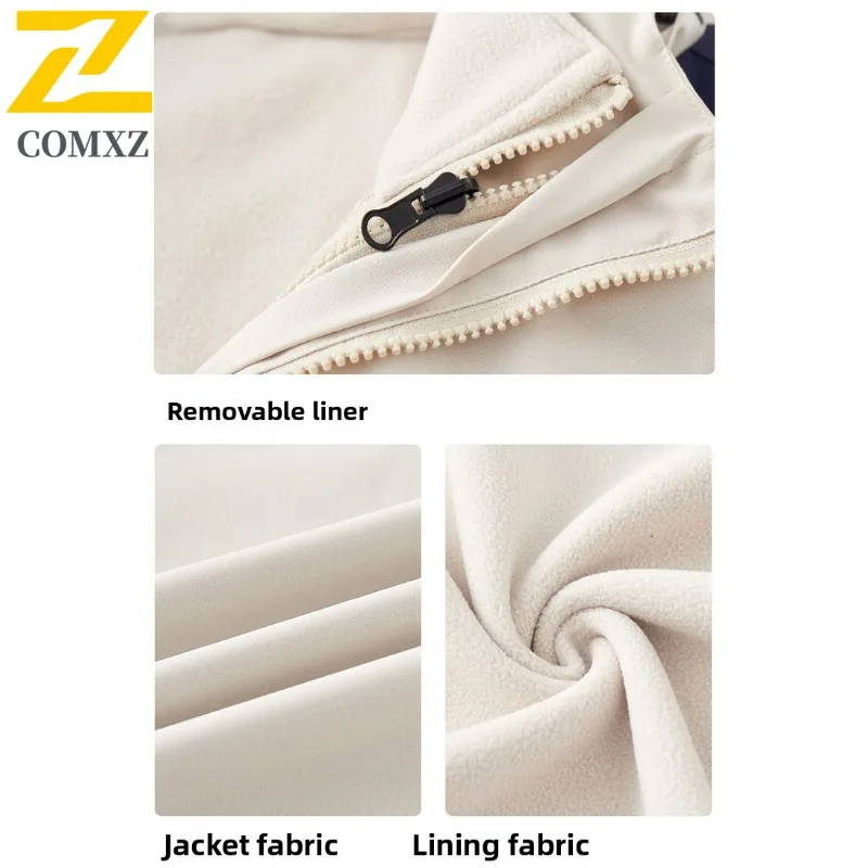 COMXZ Luxury Hooded Fashion Men Jacket Hiking Trip Wind Resistant Warm Parka Leisure Outdoor Light Cold Proof Winter New Apparel