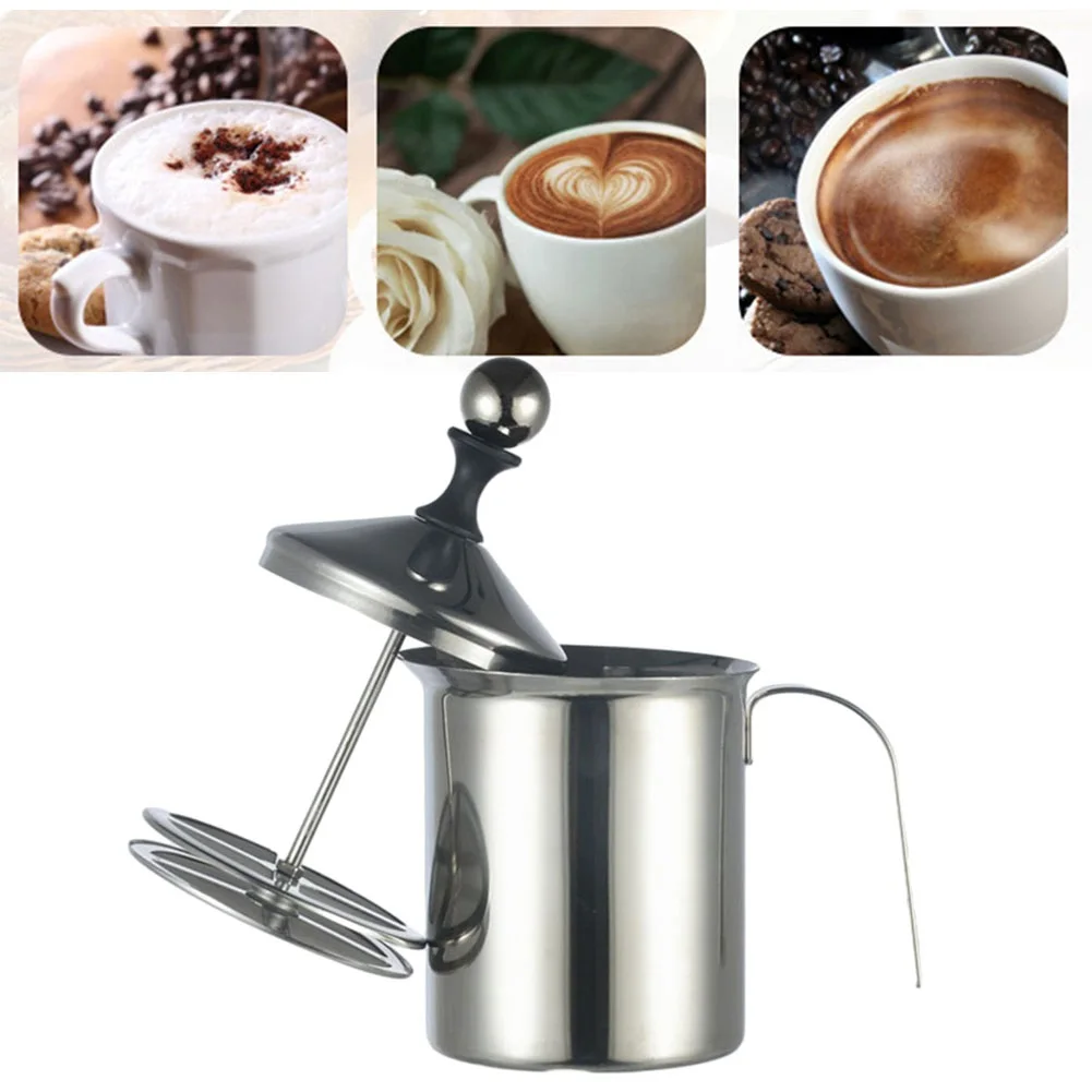 

400ML Stainless Steel Coffee Foamer Double Mesh Milk Creamer Manual Milk Frother Coffee Mixer Milk Pitcher Kitchen Tools