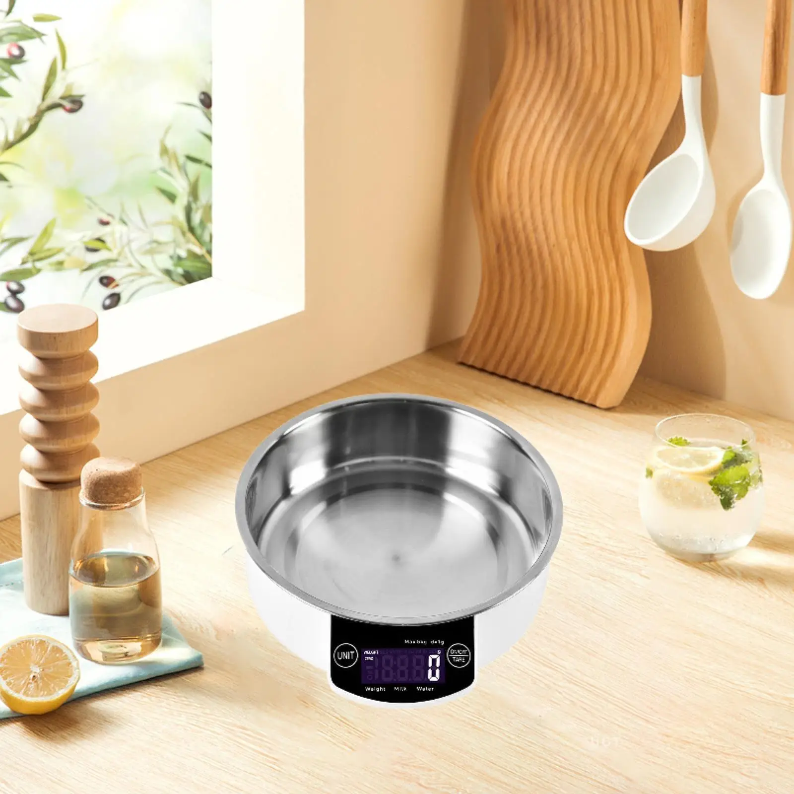 Digital Kitchen Scale Baking Scale Measuring Stainless Steel Accurate 5kg/1G Electronic Food Scale for Baking Cooking Kitchen