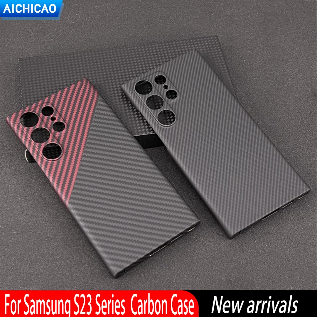 

ACC-Real Carbon Fiber For Samsung Galaxy S23 S23Ultra Phone Case Aramid Fiber Ultra-Thin Anti-Fall Business S23 Plus Cover