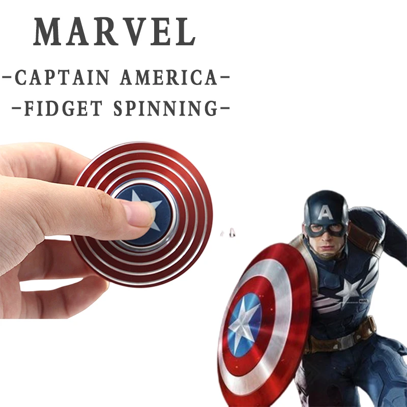 

Superhero American Captain Metal Fidget Spinner Round Shield Superhero Fidget Toy Adults Antistress Fingertip Gyro Toy For Kids