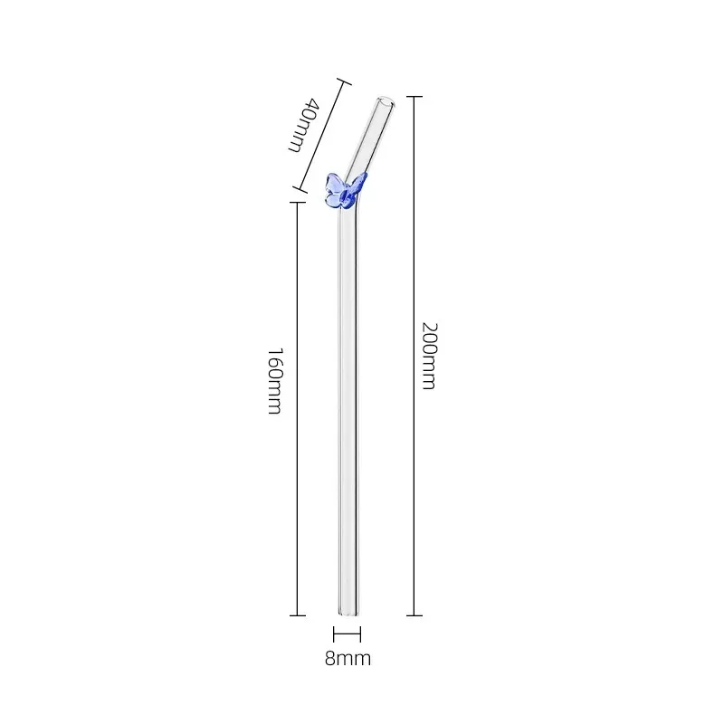 Eco-Friendly Butterfly & Flower Shaped Glass Straw