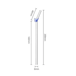 Eco - Friendly Butterfly & Flower Shaped Glass Straw (B - Blue)