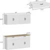 Sideboard,Wall-Mounted Kitchen Pantry with Doors, Drawers & Adjustable Shelves, Kitchen Cupboard Storage Cabinet for Living Room 6