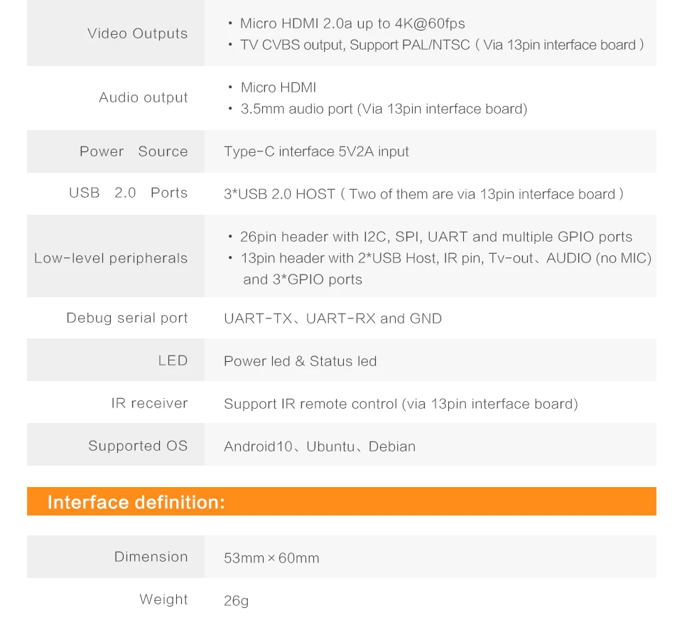 Trianglelab-Orange Pi Zero 2 Kit, 1G WiFi
