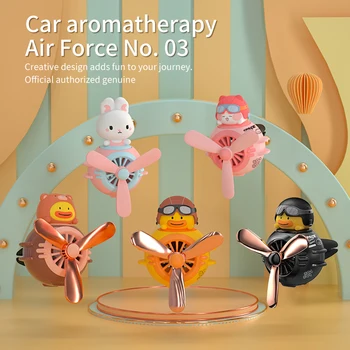 1PC Car Magnetic Cute Cartoon Figure Air Outlet Clip Aromatherapy - Complimentary Two Unscented PE Tablets and Two 5ml Bottles
