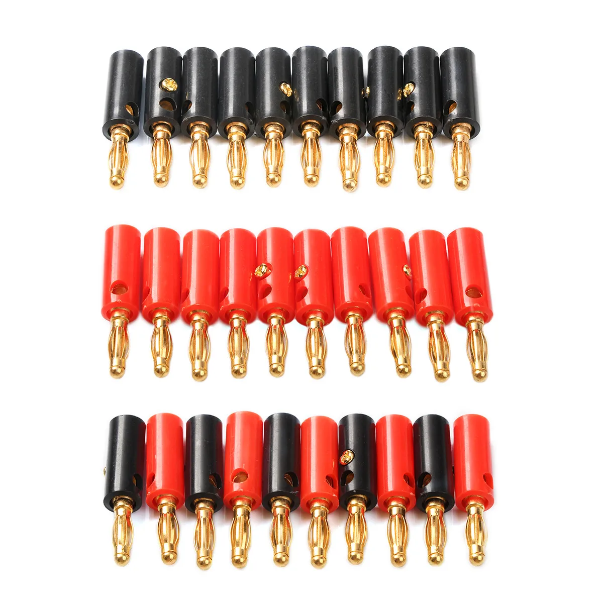 Speaker Wire Connector 20 Pcs 4mm Banana Speaker Plug Connectors - Red & Black Screw Type For Speaker Wire Speaker Wire Banana Plugs