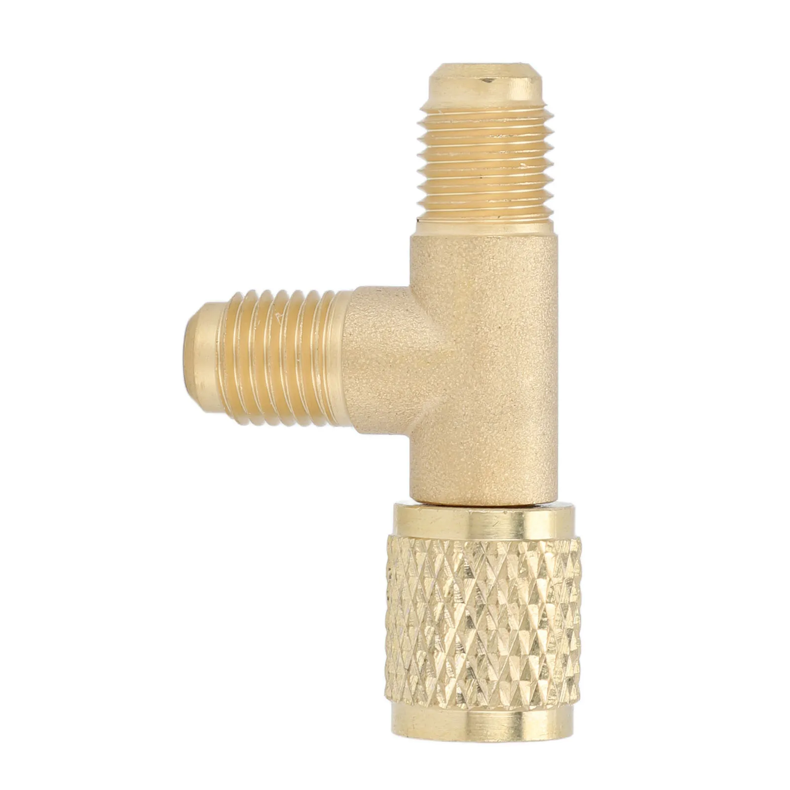 Conditioner Quick Coupler Tee Adapter with Valve Core Brass 1/4in SAE Sturdy Structure HAVC Tee Adapter for R22 R12 R134 air conditioning adapter air conditioner connector air conditioner parts air conditioning accessories