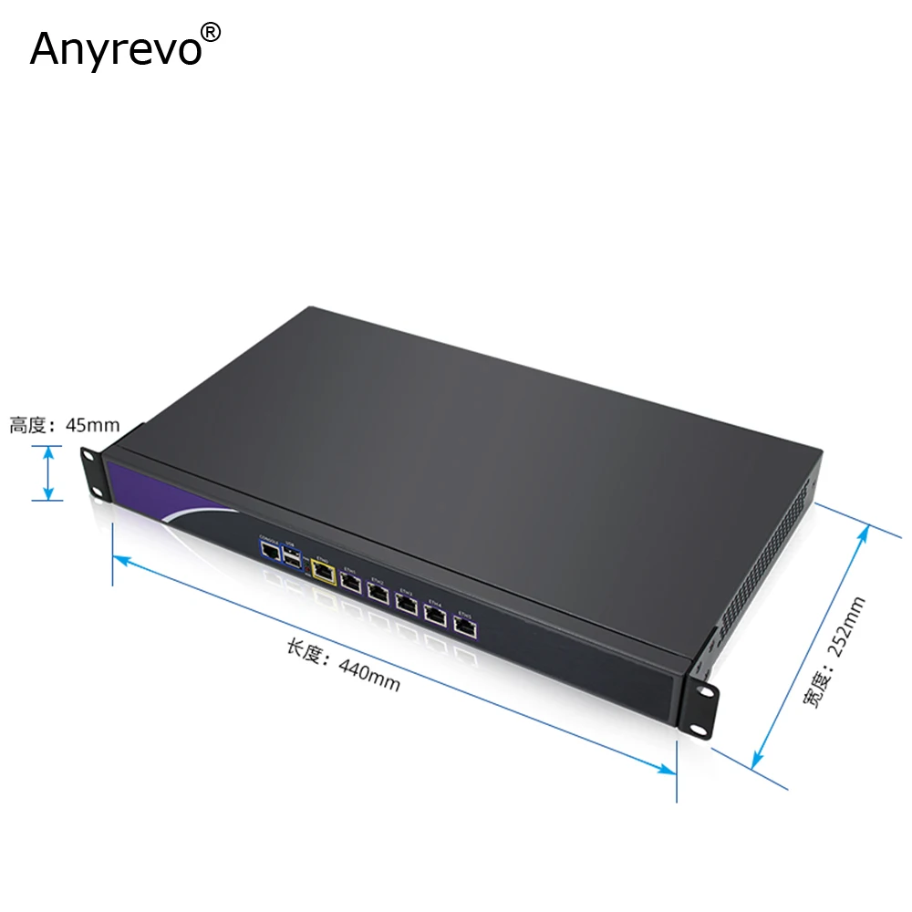 1U Rackmount Intel Core i3-3110M Dual Core Firewall Server With 6 Intel Gigabit LAN Soft Router DDR3L pfSense OPNsense