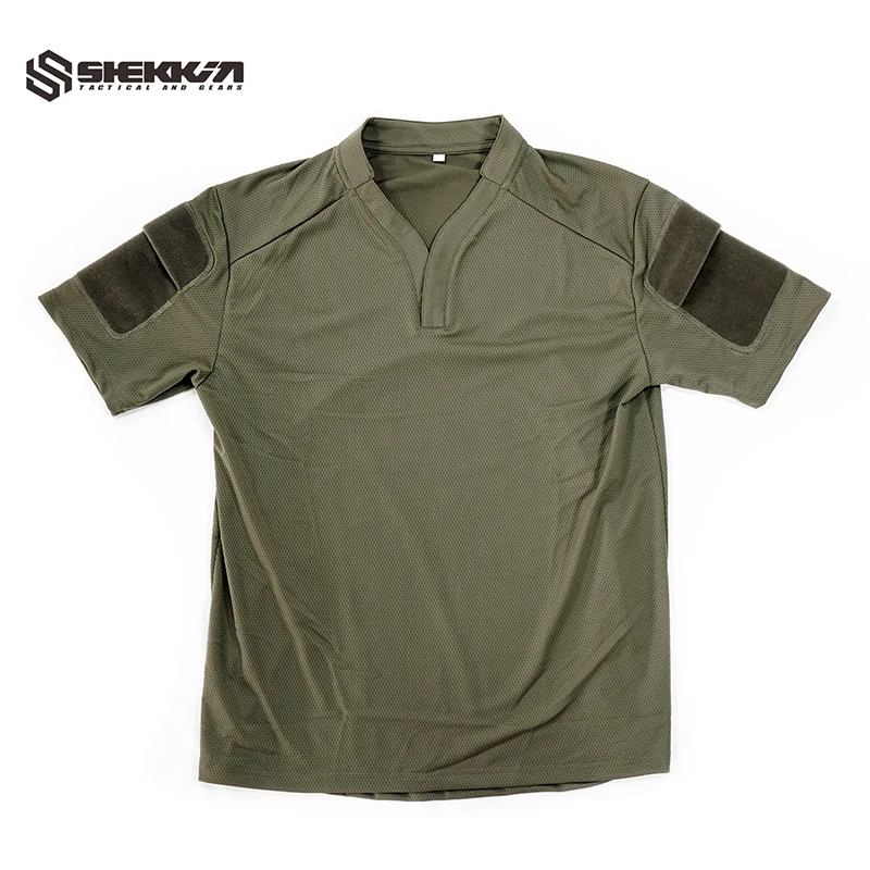 Shekkingears Velocity Style Rugby Shirt Quick Dry Tactical Short Sleeve T-shirt