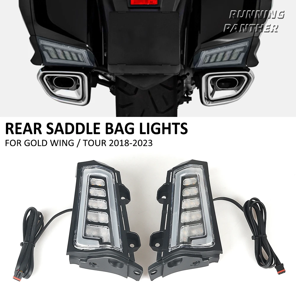 

For Honda Goldwing Gold Wing GL1800 Tour 2018-2023 2022 2021 Motorcycle Rear Saddlebag Saddle Bag Turn Signal LED Lights Lamp