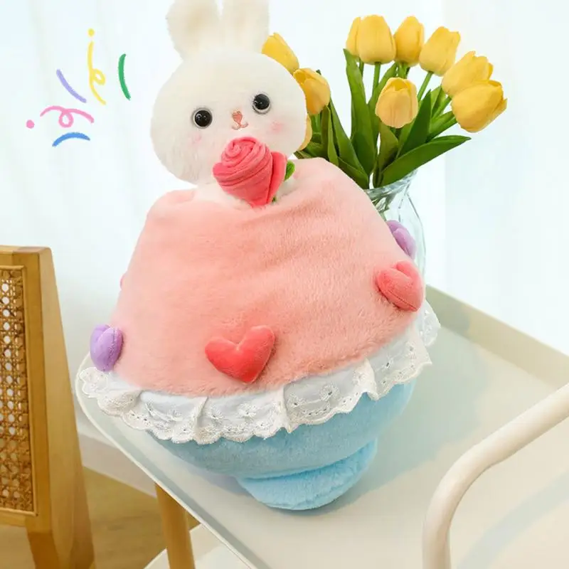 

Креативный букет цветов, превратите в кролик, платье принцессы, милый букет розы, кролик, мягкие животные, подарки на день Святого Валентина и Пасху