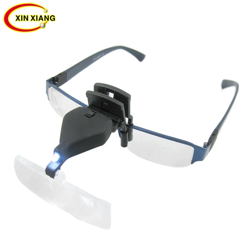 

Головная повязка с подсветкой увеличительные защитные очки с зажимом для лупы 1.5X, 2.5X, 3.5X увеличительное стекло со светодиодной светильник с подсветкой
