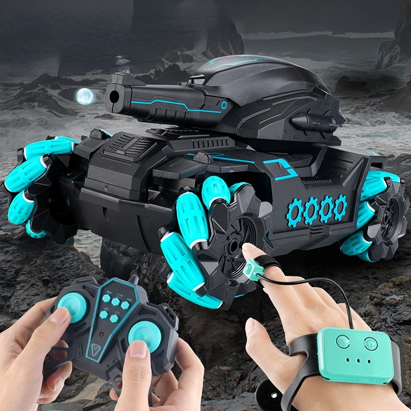 RC Car Toy 4X4 Vehicle Water Bomb Tank RC Drifting Car RC Car Shooting Competitive Gesture Control Tank Children's Boy Toys