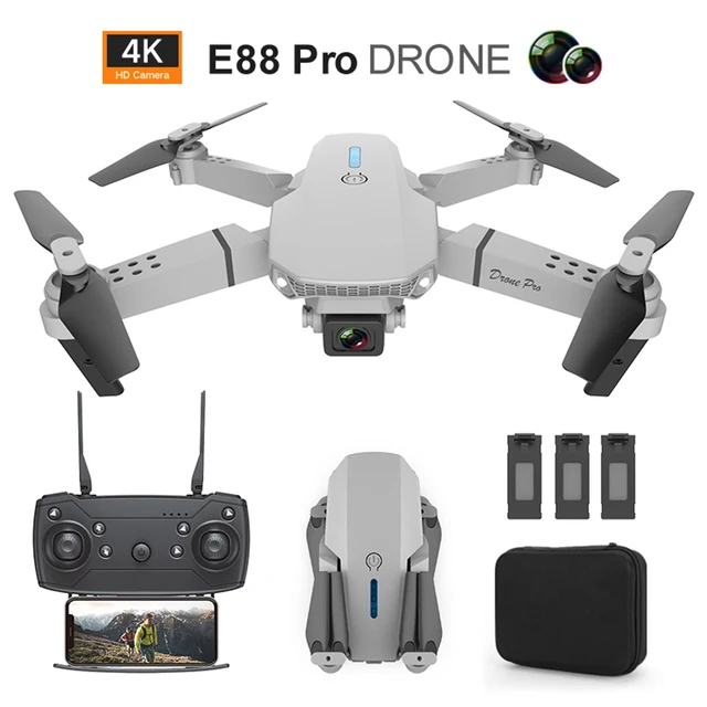 2022 New Quadcopter E88 Pro WIFI FPV Drone With Wide Angle HD 4K 1080P Camera Height Hold RC Foldable Quadcopter Dron Gift Toy