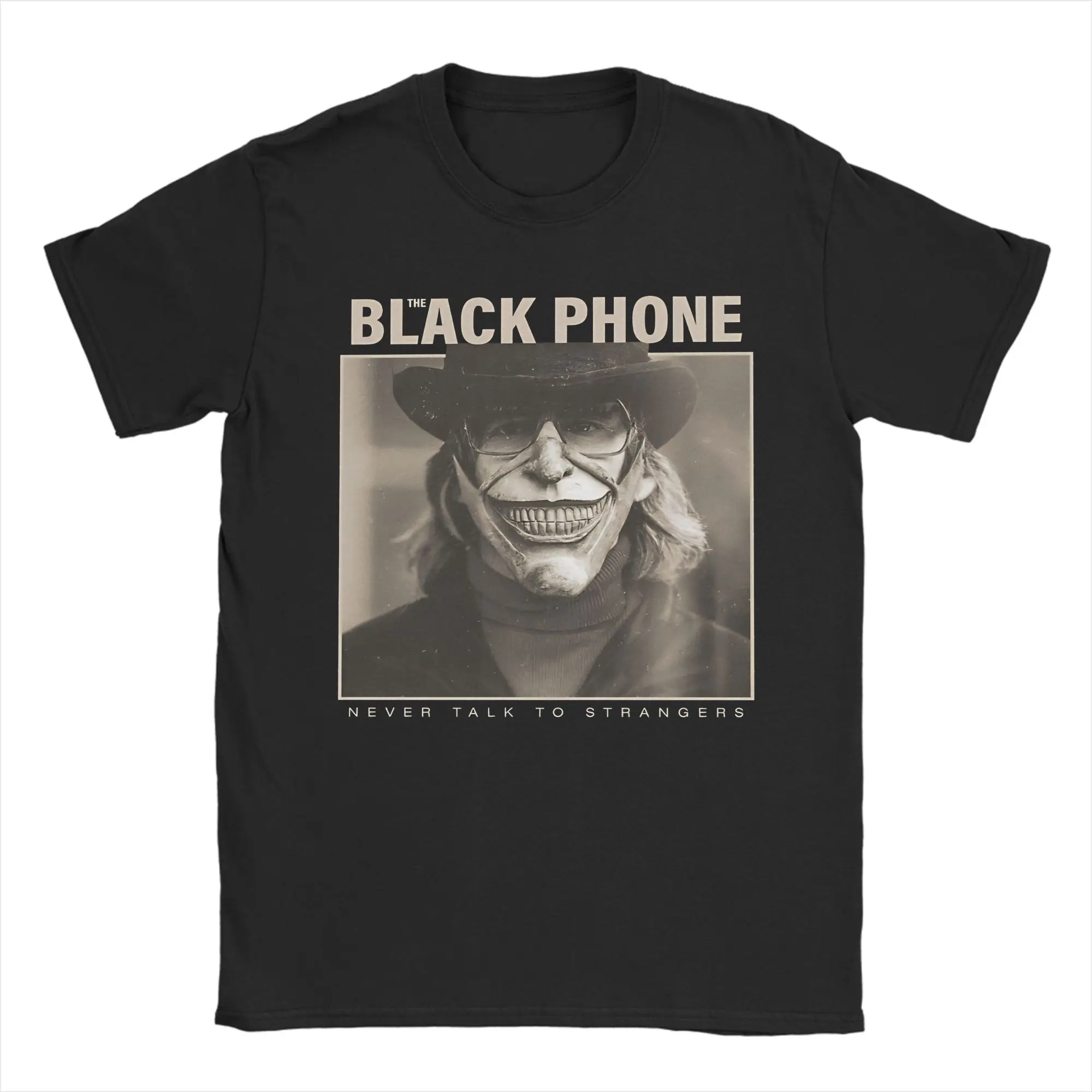 Vintage Horror Movie Graphic Crewneck T-Shirt - Men's Pure Cotton Short Sleeve Tee Gift