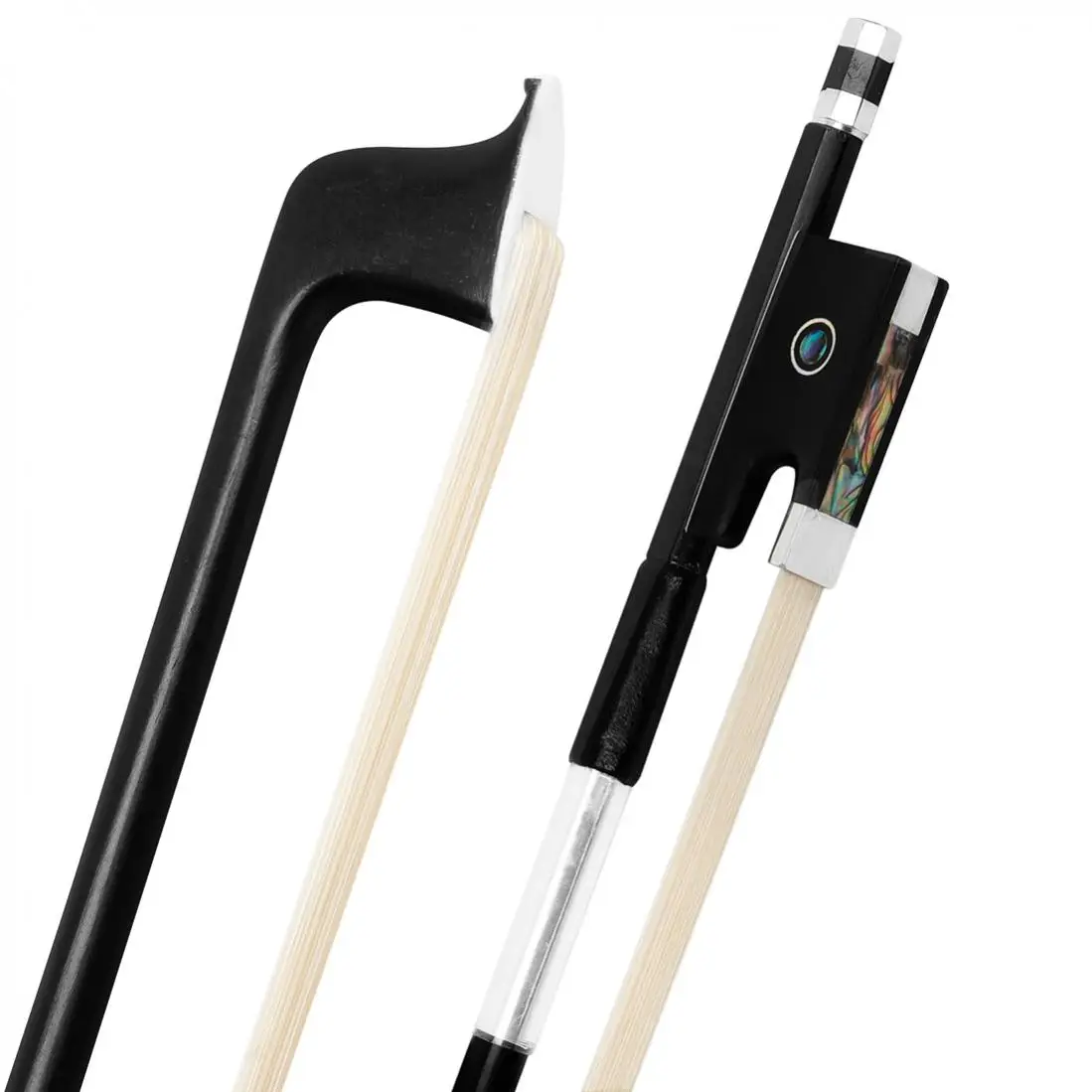 Carbon Fiber 4/4 Full Size Ebony Wood Frog Violin Bow for Advance Level Violins with Storage Box Horsehair Fiddle Bow
