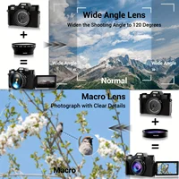 4K Digital Camera for Photography 16X Digital Zoom Vlogging Camera for YouTube 64MP WiFi Auto Focus Video Camera 3" Flip Screen - Image 4