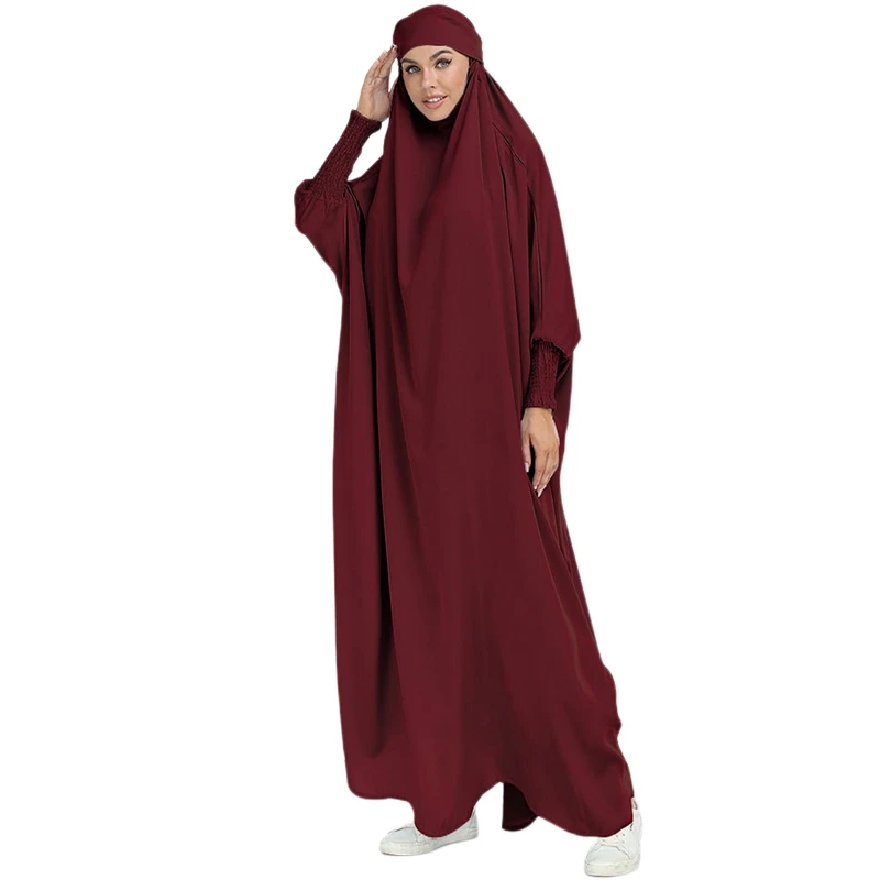 ETOSELL Eid Hooded Muslim Women Hijab Prayer Garment Jilbab Abaya Long Khimar Full Cover Ramadan Gown Abaya Islamic Clothe Niqab