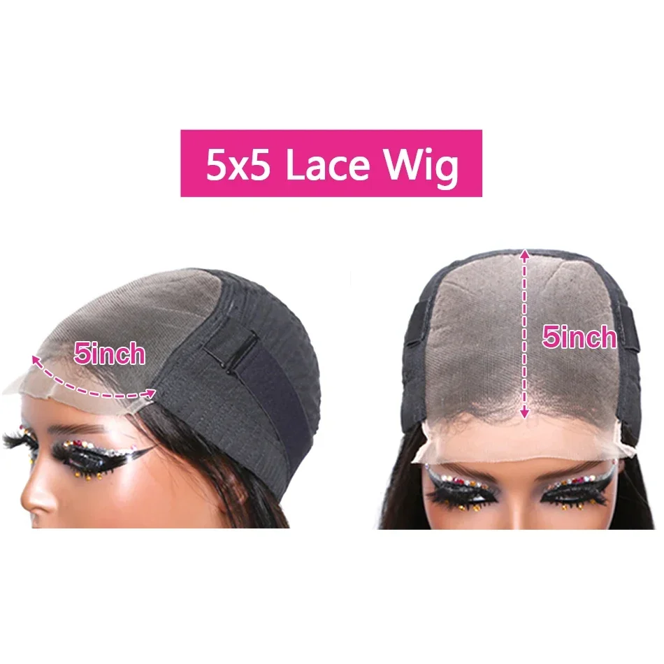 Glueless Wigs Ready To Wear 30 40 Inch Deep Wave 5x5 Lace Closure Wigs Human Hair For Women Culry Lace Front Wig