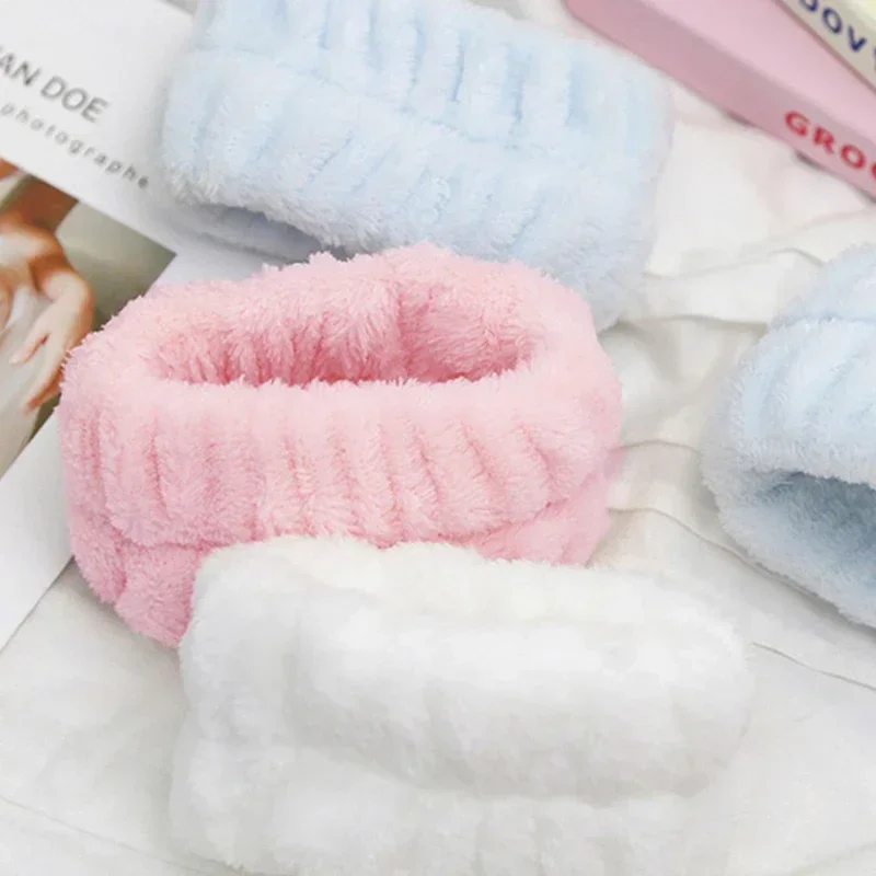 Face Wash Wristband Fleece Skincare  Band Wrist Cuffs for Makeup Shower Girls Headbands Wrist Washband Oversleeves 4