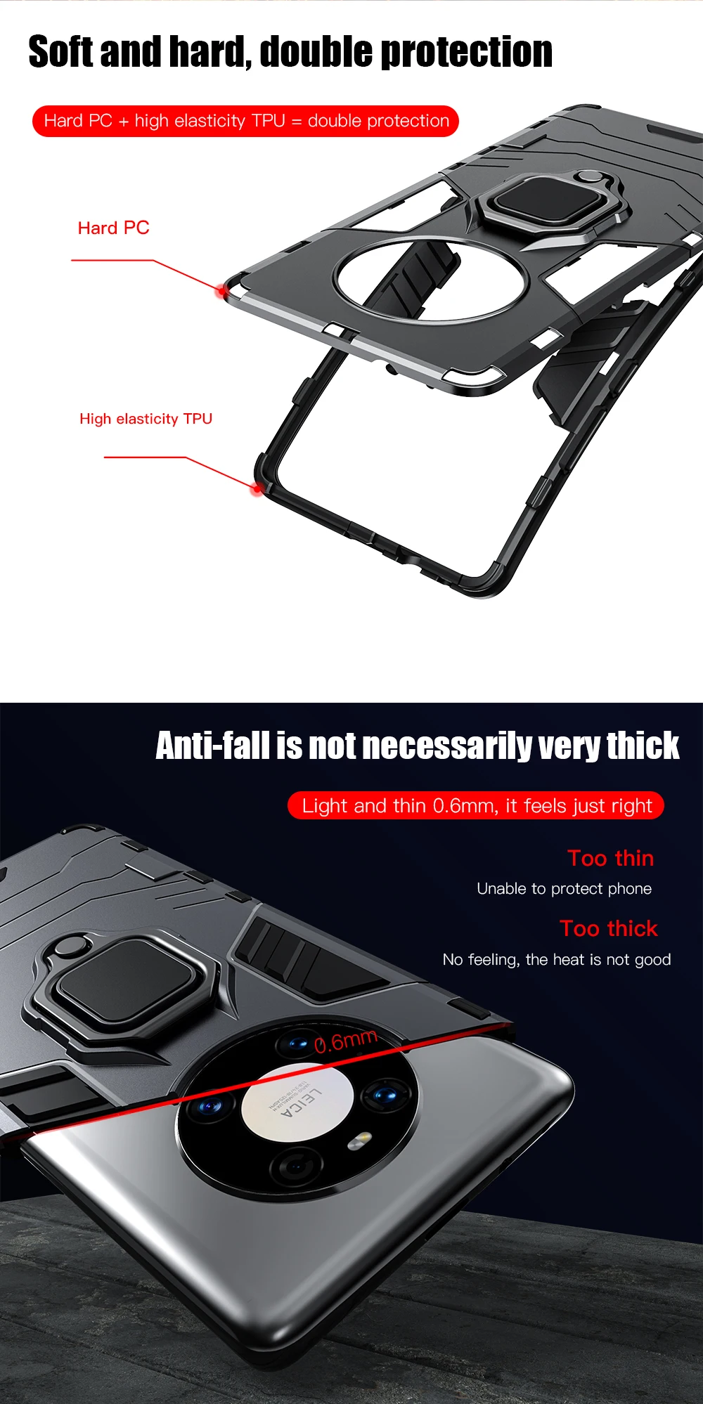 KEYSION Shockproof Armor Case for Honor X9 5G X8 X7 X30i 5G Ring Stand Phone Back Cover for Huawei Honor Magic 3 Pro+ Pl_voghion.com