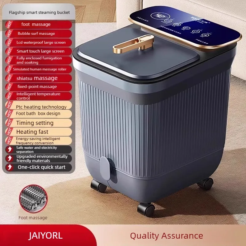 Elektrisches Fußbad für Zuhause mit Heizung und konstanter Temperatur, vollautomatisches Massage-Fußbad mit Fernbedienung