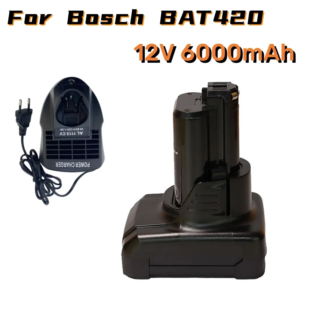 Batteria Di Ricambio Agli Ioni Di Litio Da 6000Mah 12V Bat420 Per Utensili Elettrici A Batteria Bosch Bat411 Bat412 Bat413 Bat414 Da 10.8 Volt Max
