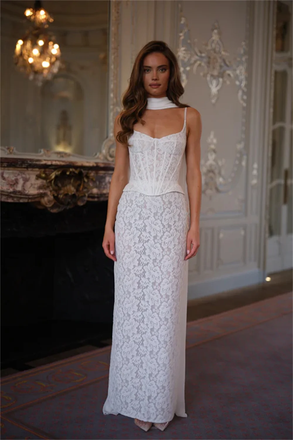 Unique Spaghetti Straps 3d Flower Lace Applique Wedding Dresses Custom Made Bridal Grown Vestido De Noival