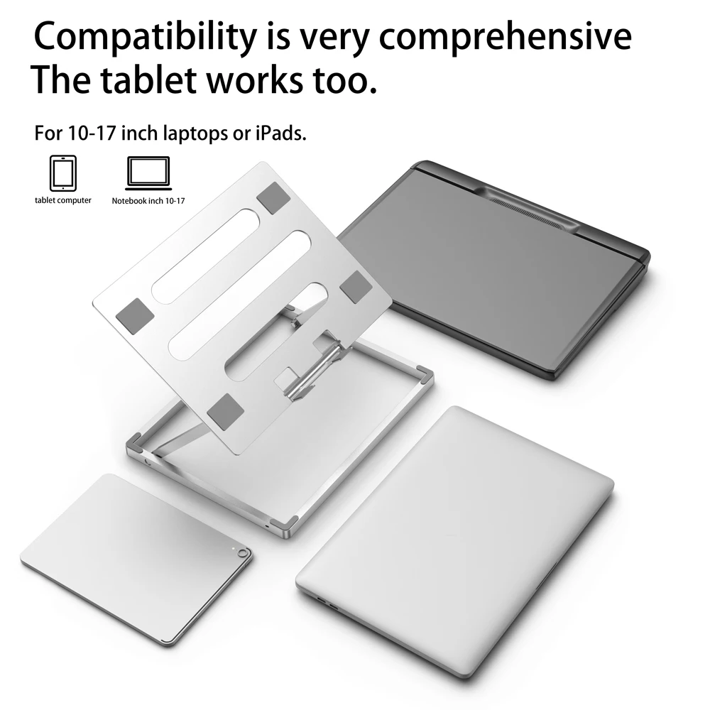 Ergonomic Aluminum Alloy Foldable Laptop Stand – Portable Cooling Desk Holder