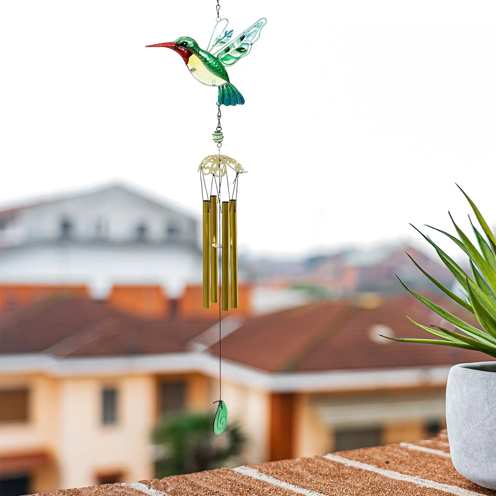 Hummingbird Wind Chimes Garden Hanging Bell Gifts Balcony Ornaments Ring Christmas Glass Hummingbirds for Women Windchimes 3