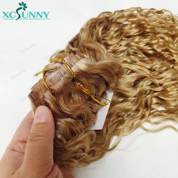 PU Clip Ins Human Hair Seamless 200g 240g Burmese Clip In Hair Extension Curly Color #30 #27 For Women 1