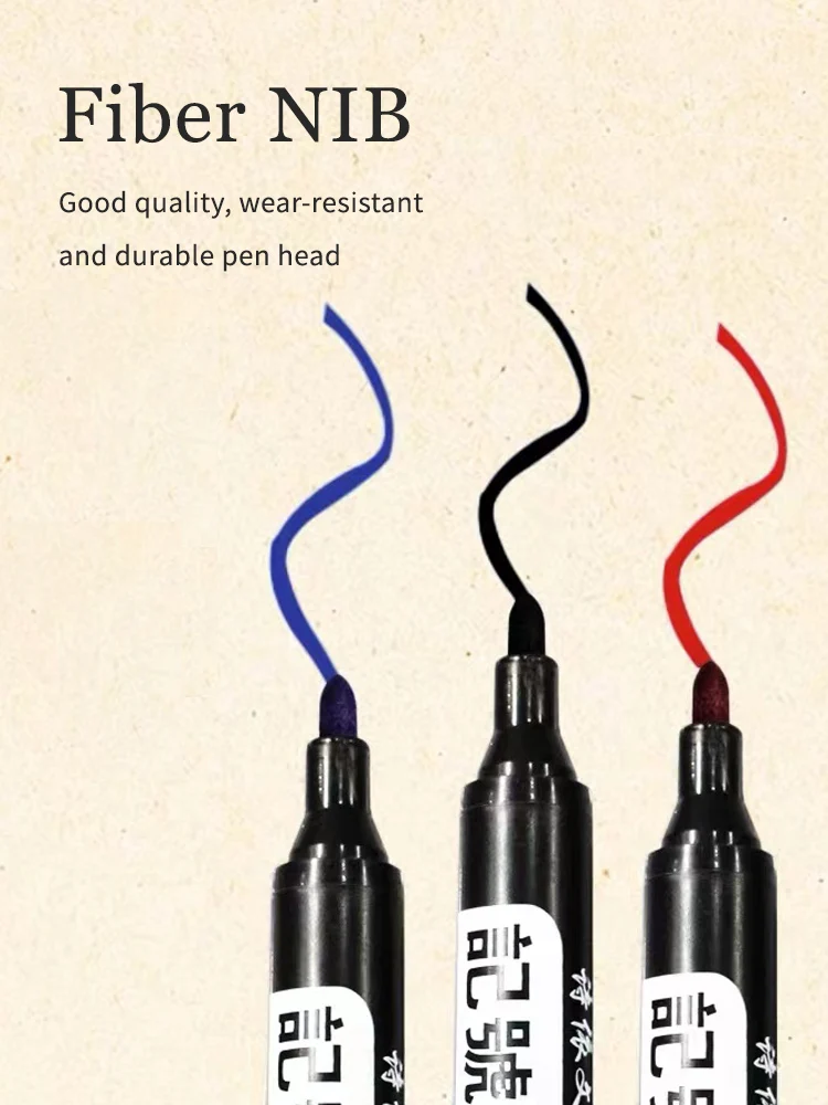 Marker Pens 10 Oil-based Black Line Marking Waterproof Non Fading Large Headed Non Erasable