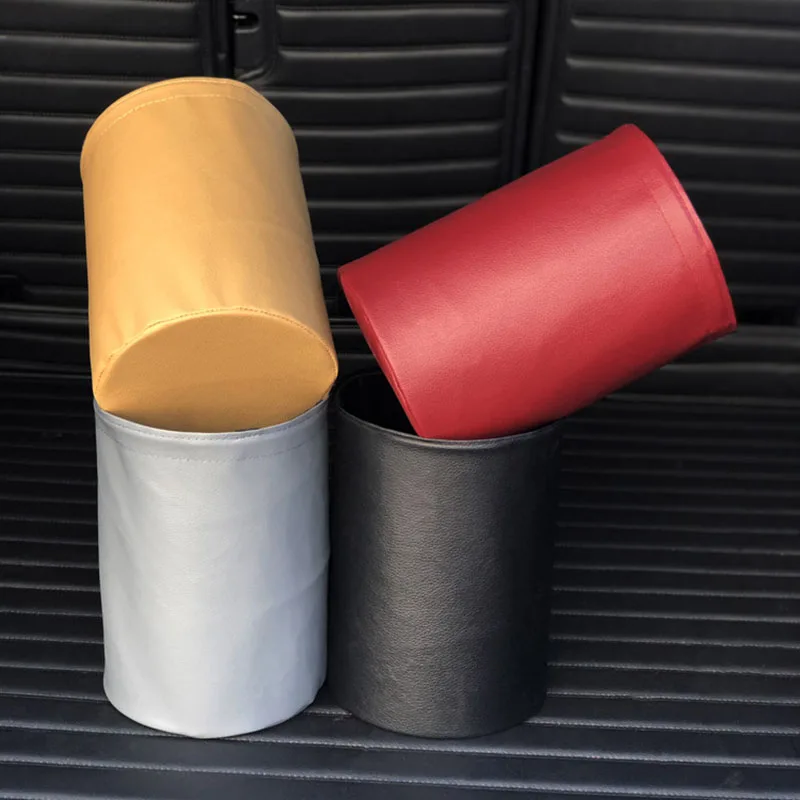 Car Storage Basket Interior Rubbish Container for Waste Organizer Holder Waterproof Garbage Can Trash Bin Folding Car Organizer