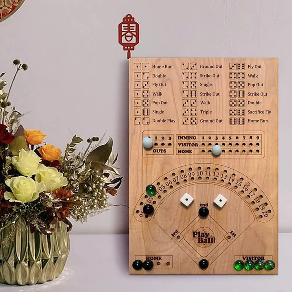 Kid Board Game Exercise Patience Parent-children Interaction Wood Baseball Dice Board Game Gift