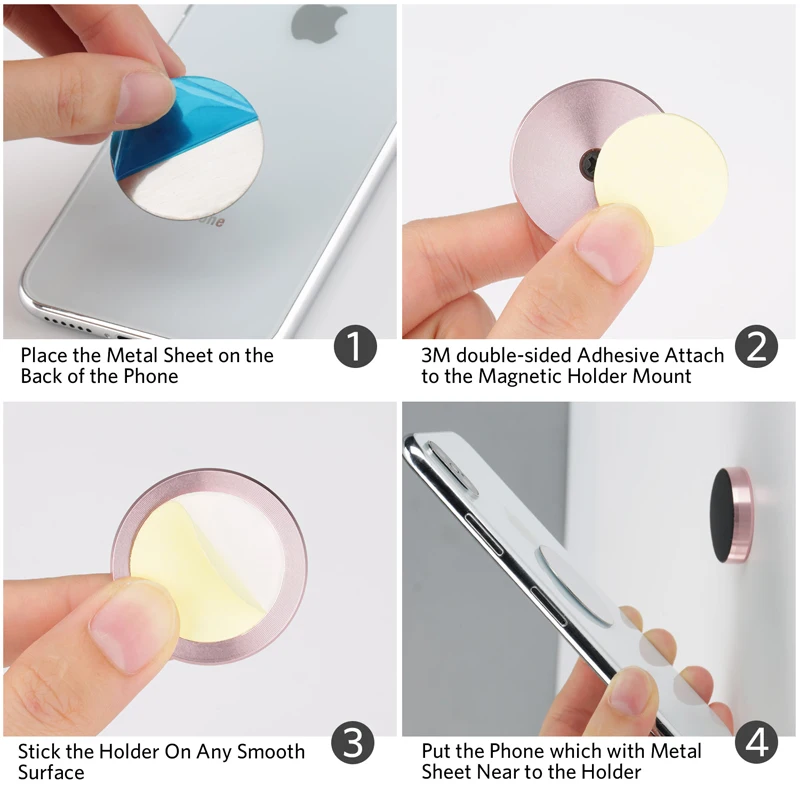 Magnetic Car Phone Holder For iPhone Samsung Magnet Mount 360 Degrees Rotate Car Holder for Phone in Home Wall Cell Stand